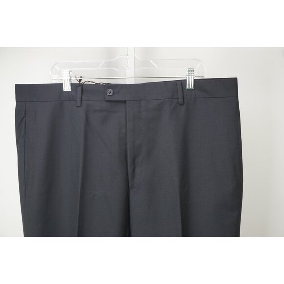 Yves Saint Laurent Solid Dark Blue 100% Wool Dress Pants Sz 58 NEW
